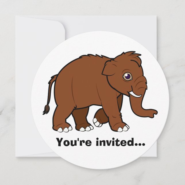 Invitation Carton d'invitation d'anniversaire de Mammouth lai (Devant)