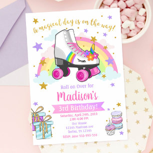 Invitation Carton d'invitation d'anniversaire de patin à roul