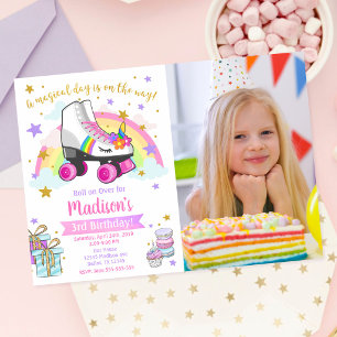 Invitation Carton d'invitation d'anniversaire de patin à roul