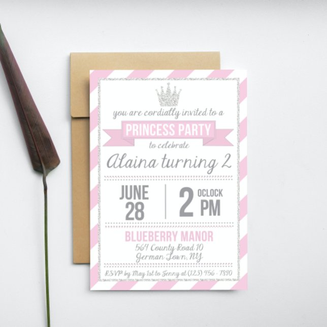 Invitation Carton d'invitation d'anniversaire de princesse de (Créateur téléchargé)