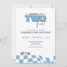 Carton d'invitation d'anniversaire de voiture de c