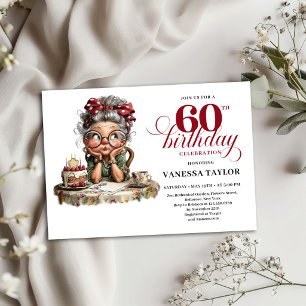 Invitation Carton d'invitation d'anniversaire des 60 ans sur 