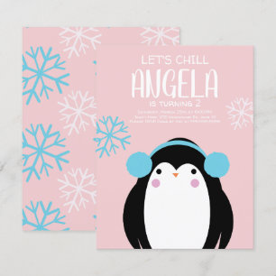 Invitation Carton d'invitation d'anniversaire d'hiver Flocons