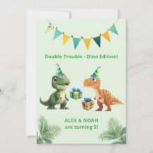 Carton d'invitation d'anniversaire Dinosaure pour