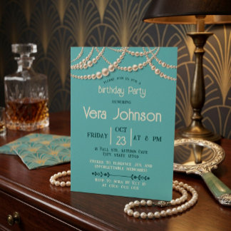 Invitation Carton d'invitation d'anniversaire élégant sarcell