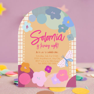 Invitation Carton d'invitation d'anniversaire en forme d'arch