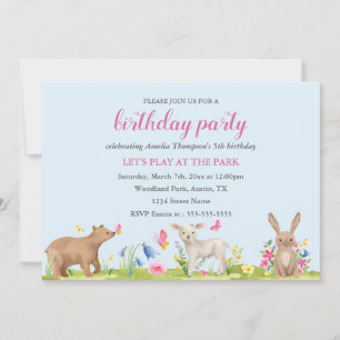 Invitation Carton d'invitation d'anniversaire Enfants Fleur p