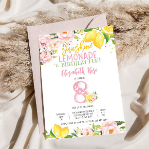 Invitation Carton d'invitation d'anniversaire floral au citro