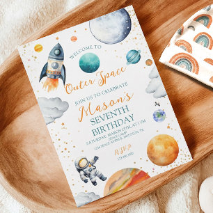 Invitation Carton d'invitation d'anniversaire Galaxie Espace