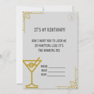 Invitation Carton d'invitation d'anniversaire Gatsby - Années