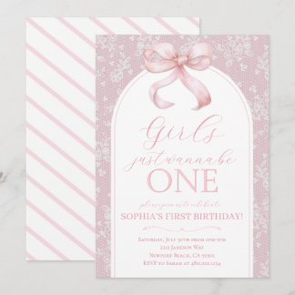 Invitation Carton d'invitation d'anniversaire Girls Just Wann