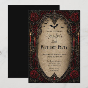 Invitation Carton d'invitation d'anniversaire gothique vampir