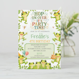 Invitation Carton d'invitation d'anniversaire Grenouilles Fêt
