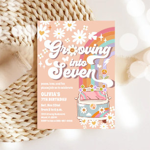 Invitation Carton d'invitation d'anniversaire Groovy Retro Da