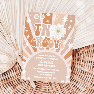 Invitation Carton d'invitation d'anniversaire Groovy Retro po