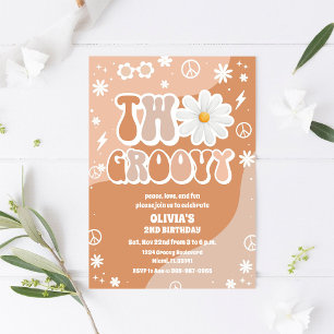 Invitation Carton d'invitation d'anniversaire Groovy Retro po