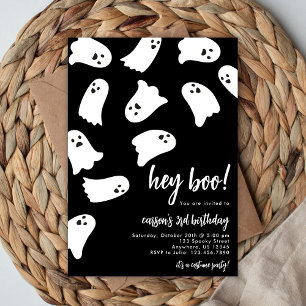 Invitation Carton d'invitation d'anniversaire Hey Boo Ghost