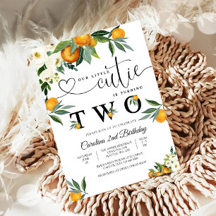 Invitation Carton d'invitation d'anniversaire Little Cutie Or