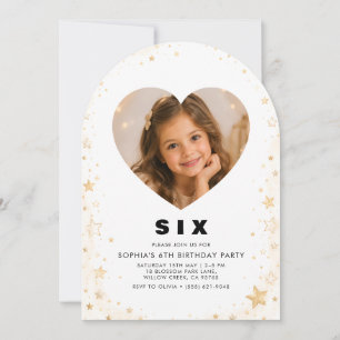 Invitation Carton d'invitation d'anniversaire Luxe Étoile Dor