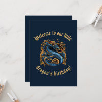 Carton d'invitation d'anniversaire Médiéval Bleu e