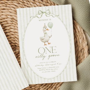 Invitation Carton d'invitation d'anniversaire One Silly Goose
