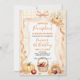 Invitation Carton d'invitation d'anniversaire Pommes Citrouil