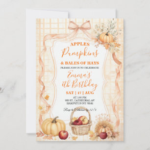 Invitation Carton d'invitation d'anniversaire Pommes Citrouil