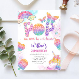 Invitation Carton d'invitation d'anniversaire Pop It