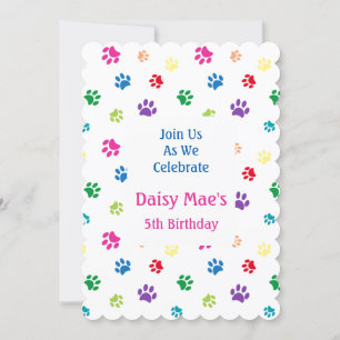Invitation Carton d'invitation d'anniversaire pour animal de 