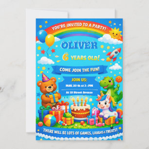 Invitation Carton d'invitation d'anniversaire pour enfants
