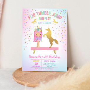 Invitation Carton d'invitation d'anniversaire pour gymnastiqu