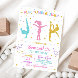 Invitation Carton d'invitation d'anniversaire pour gymnastiqu