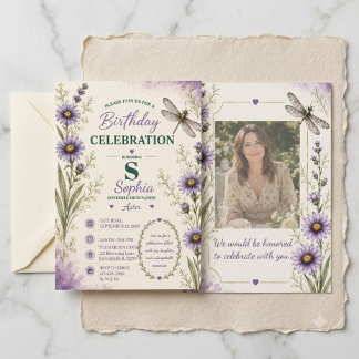 Invitation Carton d'invitation d'anniversaire pour la nymphe