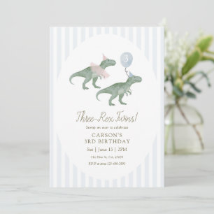 Invitation Carton d'invitation d'anniversaire pour les jumeau