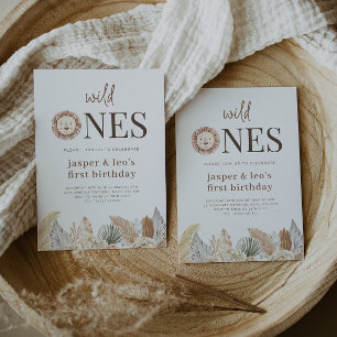 Invitation Carton d'invitation d'anniversaire pour les jumeau