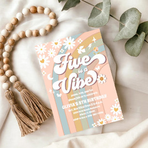 Invitation Carton d'invitation d'anniversaire rétro Daisy Rai