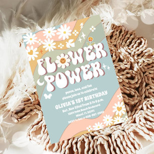 Invitation Carton d'invitation d'anniversaire Rétro Flower Po