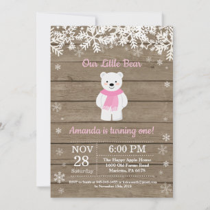 Invitation Carton d'invitation d'anniversaire rustique fille
