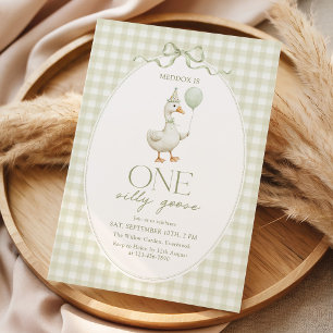 Invitation Carton d'invitation d'anniversaire Sage Green One