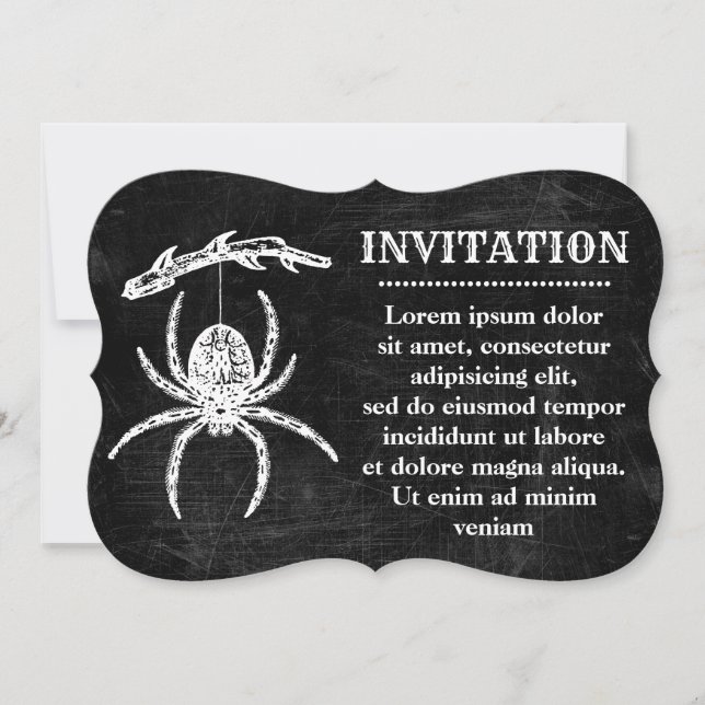 Invitation Carton d'invitation d'araignée gothique suspendue  (Devant)
