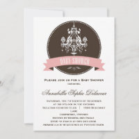 Carton d'invitation de Baby Shower au lustre Orné