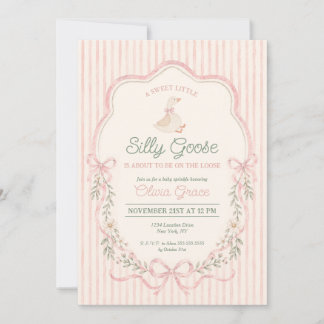Invitation Carton d'invitation de baby shower Fleur Rose pour
