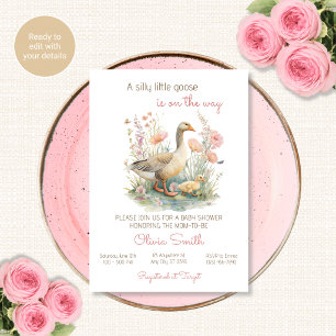 Invitation Carton d'invitation de Baby Shower Silly Goose Flo