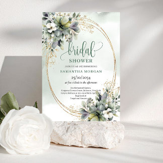 Invitation Carton d'invitation de douche de mariée à l'aquare
