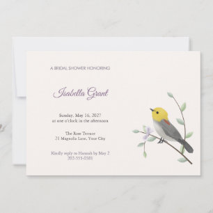 Invitation Carton d'invitation de douche de mariée à oiseau V