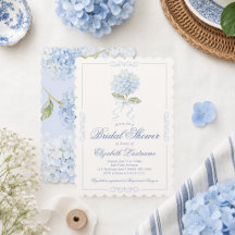 Carton d'invitation de douche de mariée aux horten