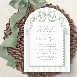 Invitation Carton d'invitation de douche de mariée avec ruban