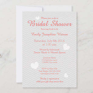 Invitation Carton d'invitation de douche de mariée chevron co