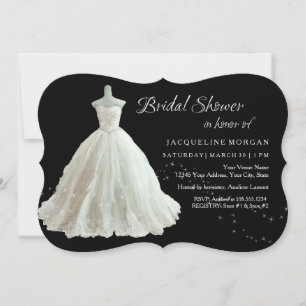 Invitation Carton d'invitation de douche de mariée de robe de