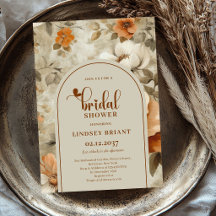 Carton d'invitation de douche de mariée de style b